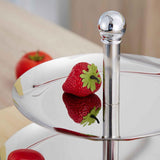 Maxbell 2 Tier Stainless Steel Cake Stand Fruit Plate Wedding Birthday Party Decor - Aladdin Shoppers