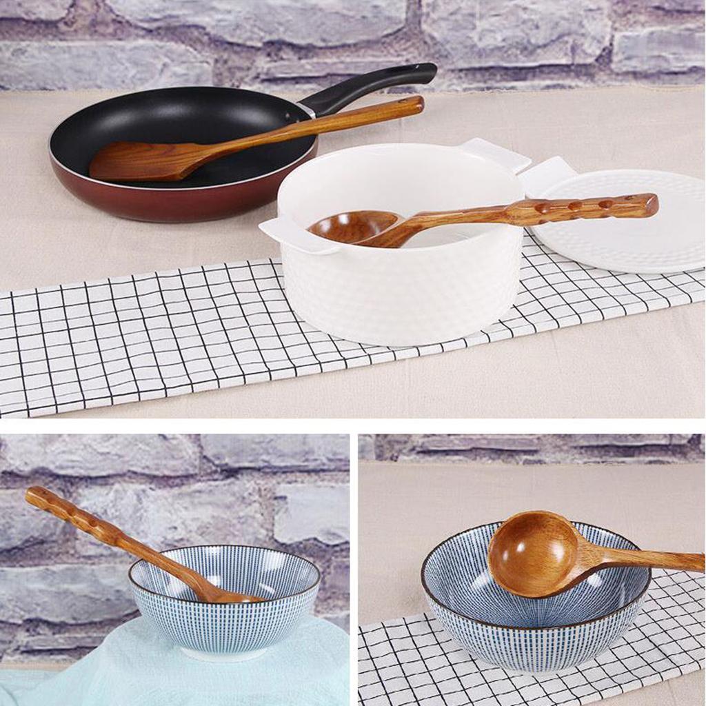 Maxbell Maxbell Natural Wooden Spoon, Classic Wooden Tableware Kitchen Soup Spoon, Porridge, Kitchen Sauces Soups Cooking Tools