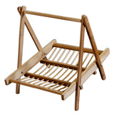 2pcs Bamboo Folding Basket Handmade Craft Food Drying Rack Restaurant Hotel