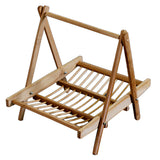 2pcs Bamboo Folding Basket Handmade Craft Food Drying Rack Restaurant Hotel