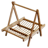 2pcs Bamboo Folding Basket Handmade Craft Food Drying Rack Restaurant Hotel