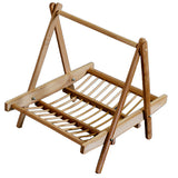 2pcs Bamboo Folding Basket Handmade Craft Food Drying Rack Restaurant Hotel