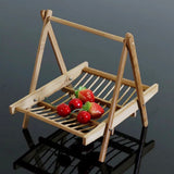 2pcs Bamboo Folding Basket Handmade Craft Food Drying Rack Restaurant Hotel