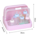 Maxbell Milk Bottle Organizer Baby Bottle Dishes Container Food Storage Box Pink - Aladdin Shoppers