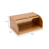 Maxbell Wooden Roll Top Bread Box Large Capacity Bread Holder Bin, Vintage Kitchen Rack Food Storage Container for Loaf, Pastry, Snacks - Aladdin Shoppers