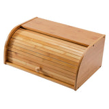 Maxbell Wooden Roll Top Bread Box Large Capacity Bread Holder Bin, Vintage Kitchen Rack Food Storage Container for Loaf, Pastry, Snacks - Aladdin Shoppers