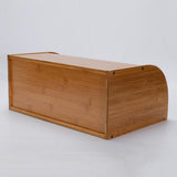 Maxbell Wooden Roll Top Bread Box Large Capacity Bread Holder Bin, Vintage Kitchen Rack Food Storage Container for Loaf, Pastry, Snacks - Aladdin Shoppers