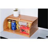 Maxbell Wooden Roll Top Bread Box Large Capacity Bread Holder Bin, Vintage Kitchen Rack Food Storage Container for Loaf, Pastry, Snacks - Aladdin Shoppers