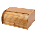 Maxbell Wooden Roll Top Bread Box Large Capacity Bread Holder Bin, Vintage Kitchen Rack Food Storage Container for Loaf, Pastry, Snacks - Aladdin Shoppers
