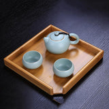 Maxbell Maxbell Bamboo Serving Tray Gongfu Style Tea Tabletop Natural Wooden Breakfast Serving Plate, loose Tea Collections Tray, Tea Tools