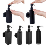 2pcs Soap Pump Shampoo Dispenser Lotion Bottle Container Wall Mounted Square