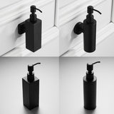 2pcs Soap Pump Shampoo Dispenser Lotion Bottle Container Wall Mounted Square