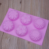 Maxbell 6-Cavity Silicone Cake Molds Flower Shape Cake Chocolate Cupcake Baking Pan Tray Decorating Ice Cube Trays, Ramdon Color - Aladdin Shoppers