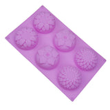 Maxbell 6-Cavity Silicone Cake Molds Flower Shape Cake Chocolate Cupcake Baking Pan Tray Decorating Ice Cube Trays, Ramdon Color - Aladdin Shoppers