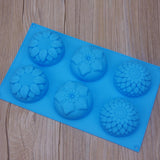 Maxbell 6-Cavity Silicone Cake Molds Flower Shape Cake Chocolate Cupcake Baking Pan Tray Decorating Ice Cube Trays, Ramdon Color - Aladdin Shoppers