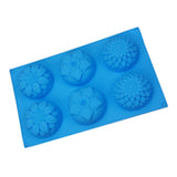 Maxbell 6-Cavity Silicone Cake Molds Flower Shape Cake Chocolate Cupcake Baking Pan Tray Decorating Ice Cube Trays, Ramdon Color - Aladdin Shoppers