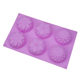 Maxbell 6-Cavity Silicone Cake Molds Flower Shape Cake Chocolate Cupcake Baking Pan Tray Decorating Ice Cube Trays, Ramdon Color - Aladdin Shoppers