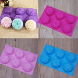 Maxbell 6-Cavity Silicone Cake Molds Flower Shape Cake Chocolate Cupcake Baking Pan Tray Decorating Ice Cube Trays, Ramdon Color - Aladdin Shoppers