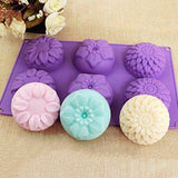 Maxbell 6-Cavity Silicone Cake Molds Flower Shape Cake Chocolate Cupcake Baking Pan Tray Decorating Ice Cube Trays, Ramdon Color - Aladdin Shoppers
