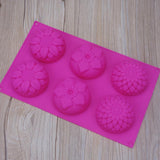 Maxbell 6-Cavity Silicone Cake Molds Flower Shape Cake Chocolate Cupcake Baking Pan Tray Decorating Ice Cube Trays, Ramdon Color - Aladdin Shoppers