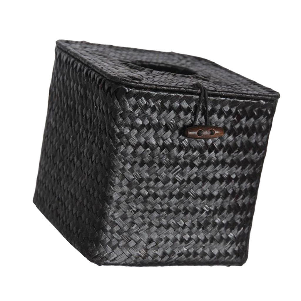 Maxbell Woven Napkin Holder Kitchen Office Tissue Box Cover Holder Dispenser Black