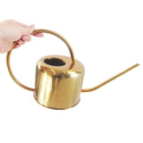 900ml Long Spout Houseplant Watering Pot Stainless Steel Golden Watering Can Home Garden Ornament - Aladdin Shoppers