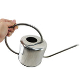 900ml Long Spout Houseplant Watering Pot Stainless Steel Silver Watering Can Home Garden Ornament - Aladdin Shoppers