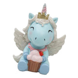 CUTE MINI RESIN UNICORN STATUE BLUE Figurine Universal Statuary - Aladdin Shoppers
