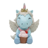 CUTE MINI RESIN UNICORN STATUE BLUE Figurine Universal Statuary - Aladdin Shoppers