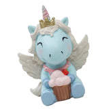 CUTE MINI RESIN UNICORN STATUE BLUE Figurine Universal Statuary - Aladdin Shoppers