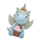 CUTE MINI RESIN UNICORN STATUE BLUE Figurine Universal Statuary - Aladdin Shoppers