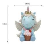CUTE MINI RESIN UNICORN STATUE BLUE Figurine Universal Statuary - Aladdin Shoppers