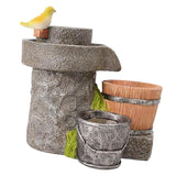 Succulent Cactus Planter Flower Pot, Creative Millstone with Bird Shape Pot for Office House Balcony Landscape Decoration - Aladdin Shoppers