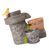 Succulent Cactus Planter Flower Pot, Creative Millstone with Bird Shape Pot for Office House Balcony Landscape Decoration - Aladdin Shoppers