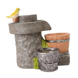 Succulent Cactus Planter Flower Pot, Creative Millstone with Bird Shape Pot for Office House Balcony Landscape Decoration - Aladdin Shoppers