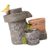 Succulent Cactus Planter Flower Pot, Creative Millstone with Bird Shape Pot for Office House Balcony Landscape Decoration - Aladdin Shoppers