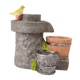 Succulent Cactus Planter Flower Pot, Creative Millstone with Bird Shape Pot for Office House Balcony Landscape Decoration - Aladdin Shoppers
