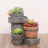 Succulent Cactus Planter Flower Pot, Creative Millstone with Bird Shape Pot for Office House Balcony Landscape Decoration - Aladdin Shoppers