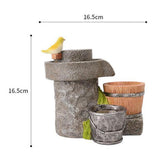 Succulent Cactus Planter Flower Pot, Creative Millstone with Bird Shape Pot for Office House Balcony Landscape Decoration - Aladdin Shoppers