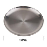 4Pcs stainless steel Round Tray Barbecue Dish fruit dinner plate