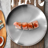 4Pcs stainless steel Round Tray Barbecue Dish fruit dinner plate