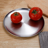 4Pcs stainless steel Round Tray Barbecue Dish fruit dinner plate