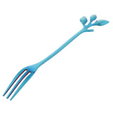 Salad Forks Stainless Steel Flatware Appetizer Dessert Forks Blue