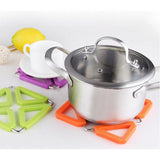 Kitchen Trivet Mat Adjustable Stainless Steel Silicone Pot Holder Table Pad Green