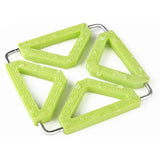 Kitchen Trivet Mat Adjustable Stainless Steel Silicone Pot Holder Table Pad Green
