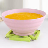 Kitchen Trivet Mat Adjustable Stainless Steel Silicone Pot Holder Table Pad Green