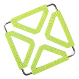 Kitchen Trivet Mat Adjustable Stainless Steel Silicone Pot Holder Table Pad Green