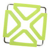 Kitchen Trivet Mat Adjustable Stainless Steel Silicone Pot Holder Table Pad Green