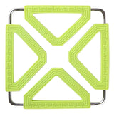 Kitchen Trivet Mat Adjustable Stainless Steel Silicone Pot Holder Table Pad Green