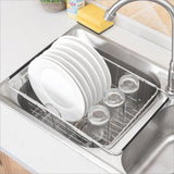 Stainless steel Expandable Sink Dish Drainer Vegetable Fruit Storage Basket